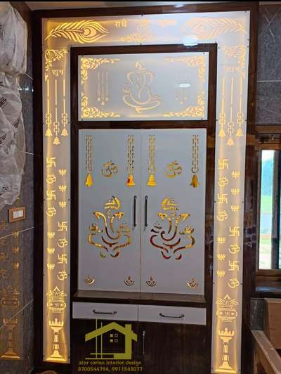 Lighting, Prayer Room, Storage Designs by Building Supplies shahid  raja, Ghaziabad | Kolo