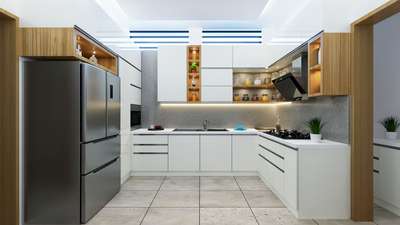 Kitchen, Storage, Lighting Designs by Interior Designer Abin  George, Wayanad | Kolo