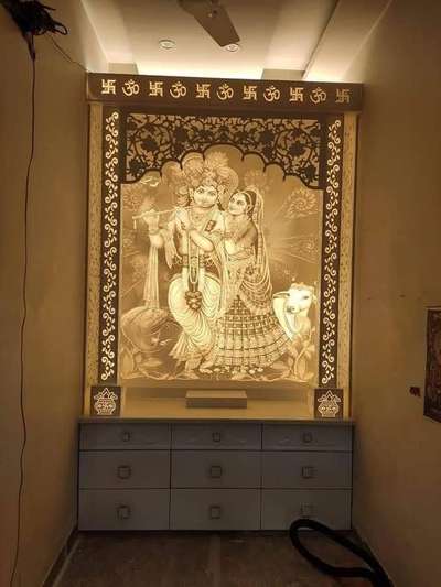 Prayer Room, Lighting, Storage Designs by Carpenter Virendra Singh, Ghaziabad | Kolo