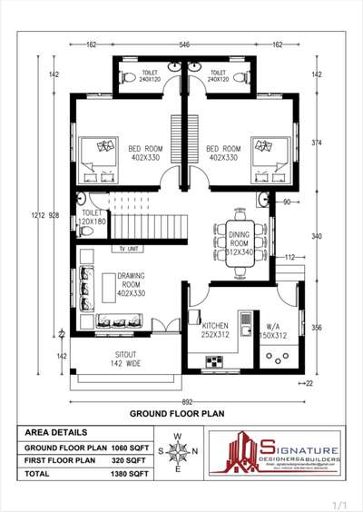Plans Designs by Contractor SIGNATURE DESIGNERS  AND BUILDERS, Thrissur | Kolo