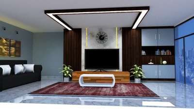 Ceiling, Living, Lighting, Furniture, Storage, Table Designs by Civil Engineer Ananthu Sivan, Thiruvananthapuram | Kolo