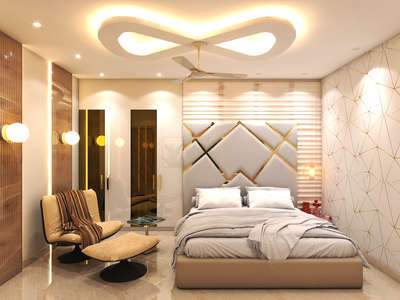 Ceiling, Bedroom, Furniture, Lighting, Storage Designs by Interior Designer Pooja Sharma, Gurugram | Kolo