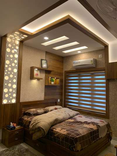 Bedroom, Ceiling, Furniture, Lighting, Storage Designs by Interior Designer Mubashir sm, Kannur | Kolo