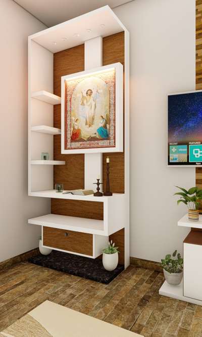 Prayer Room, Storage Designs by Architect MELBIN THOMAS, Kottayam | Kolo