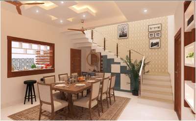 Staircase, Dining, Home Decor Designs by 3D & CAD Arjun Unnikrishnan, Pathanamthitta | Kolo