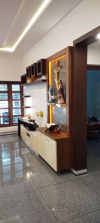 Prayer Room, Storage, Window, Lighting Designs by Interior Designer biju mon, Kannur | Kolo