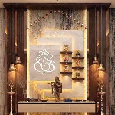 Prayer Room, Lighting, Storage Designs by 3D & CAD ID Amil Siddiqui, Ghaziabad | Kolo