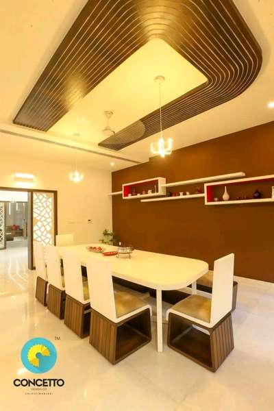 Ceiling, Dining, Furniture, Lighting, Table Designs by Architect Concetto Design Co, Malappuram | Kolo