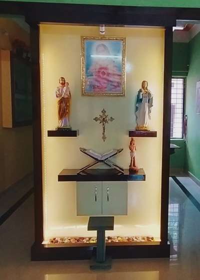 Prayer Room, Storage, Lighting Designs by Carpenter gopang Chavara, Kollam | Kolo