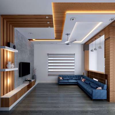 Ceiling, Furniture, Living, Lighting, Storage Designs by Contractor Martin Bangalore , Kannur | Kolo
