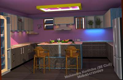 Ceiling, Kitchen, Lighting, Storage, Furniture Designs by 3D & CAD Mahendra Karthik, Kasaragod | Kolo