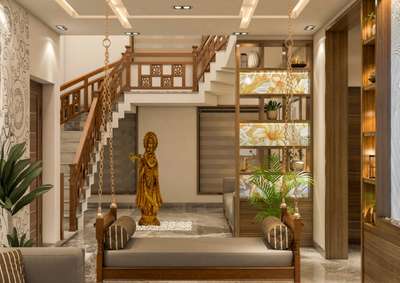 Staircase, Furniture, Living, Lighting, Storage Designs by Interior Designer KABSUL HOME DECOR ART STUDIO, Malappuram | Kolo