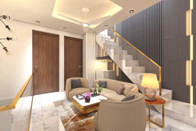 Ceiling, Furniture, Lighting, Living, Staircase Designs by Architect ki  design    , Faridabad | Kolo