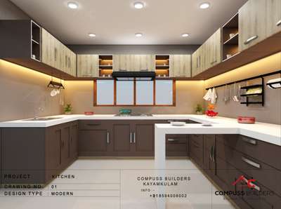 Ceiling, Lighting, Kitchen, Storage, Window Designs by Contractor Compuss  Builders, Alappuzha | Kolo