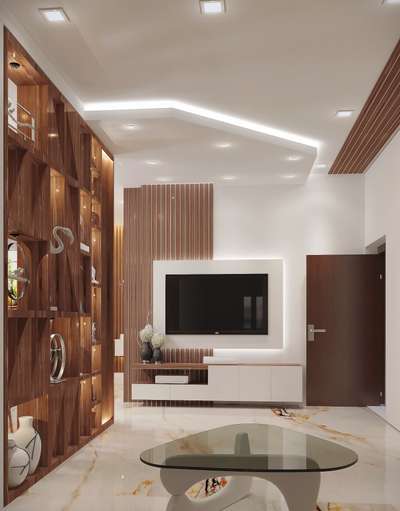 Living, Lighting, Ceiling, Storage Designs by Interior Designer Nighil Janish, Thrissur | Kolo