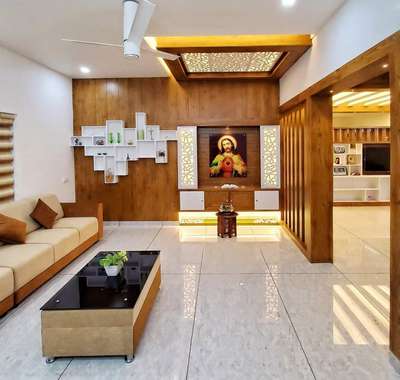 Ceiling, Furniture, Lighting, Living, Prayer Room Designs by Contractor sooryan Developers contractors and Engineers, Ernakulam | Kolo