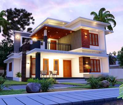 Exterior, Lighting Designs by Contractor Rohini builders    Architects , Thrissur | Kolo