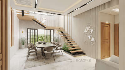 Dining, Furniture, Staircase, Table Designs by Interior Designer Fahad Abdulkalam, Thrissur | Kolo