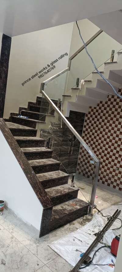 Staircase Designs by Building Supplies prince steel works   glass ralling , Indore | Kolo