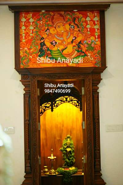 Prayer Room, Storage Designs by Painting Works Shibu Anayadi, Kollam | Kolo