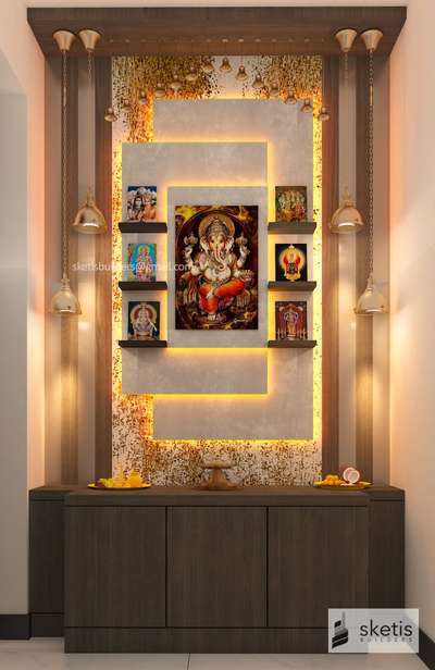Prayer Room, Storage Designs by Interior Designer Rahoof skt, Kozhikode | Kolo