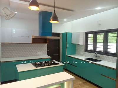 Kitchen, Lighting, Storage Designs by Interior Designer Aneesh Viswanath, Thiruvananthapuram | Kolo