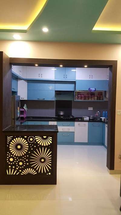 Ceiling, Lighting, Kitchen, Storage, Flooring Designs by Interior Designer Amit Sharma, Delhi | Kolo