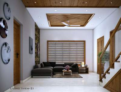 Ceiling, Furniture, Lighting, Living, Table, Staircase Designs by Contractor ansina vp, Kannur | Kolo