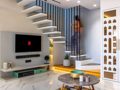 Living, Storage, Staircase Designs by Architect Er Abhishek Bagana, Dewas | Kolo