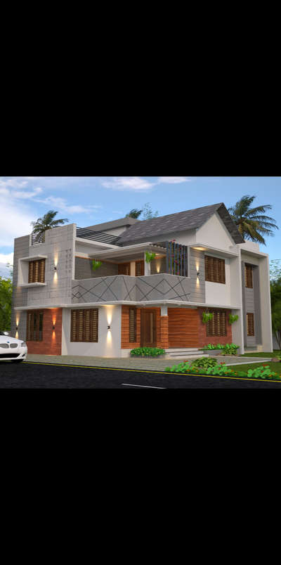 Exterior Designs by Interior Designer QBIC BUILDERS  INTERIOR Anuraj p, Ernakulam | Kolo