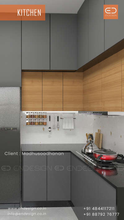 Kitchen, Storage Designs by Contractor ENDESIGN PROJECTS INDIA PVT LTD, Ernakulam | Kolo