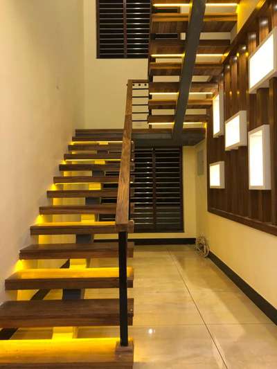 Staircase, Lighting Designs by Civil Engineer Arunraj kv, Ernakulam | Kolo