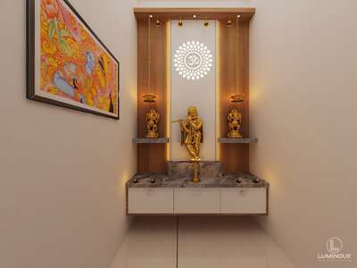 Lighting, Prayer Room, Storage Designs by Interior Designer Luminoux Design Studio, Ernakulam | Kolo
