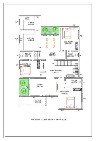 Plans Designs by Architect Wazeem Shah, Kozhikode | Kolo