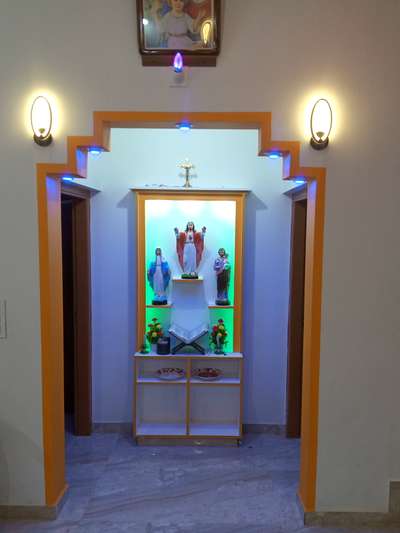 Prayer Room, Storage Designs by Contractor Chacko  Puliyanmakkal, Kannur | Kolo
