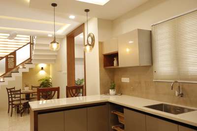 Kitchen, Storage, Lighting, Dining, Furniture, Table Designs by Interior Designer gireesh kumar, Malappuram | Kolo