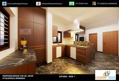 Kitchen, Storage, Wall, Door Designs by Civil Engineer Castle   Engineering Consultancy , Malappuram | Kolo