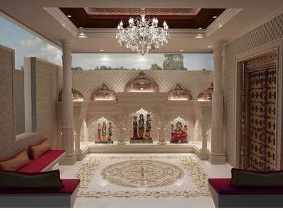 Prayer Room, Wall, Lighting, Storage, Flooring Designs by Architect Sandeep Kumar, Delhi | Kolo