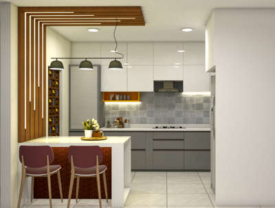 Kitchen, Lighting, Storage, Furniture, Ceiling Designs by Interior Designer PartH Anand, Udaipur | Kolo