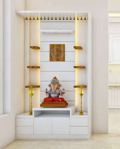 Prayer Room, Storage, Lighting Designs by Building Supplies Yami Faridabad, Faridabad | Kolo