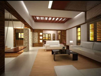 Living, Furniture, Table, Lighting, Flooring Designs by 3D & CAD Heaven home, Wayanad | Kolo