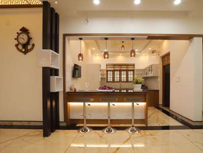 Kitchen, Lighting, Storage Designs by Contractor Leeha builders Rini-7306950091, Kannur | Kolo