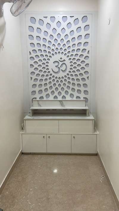 Prayer Room, Flooring, Storage Designs by Interior Designer Simran Rathi, Gurugram | Kolo