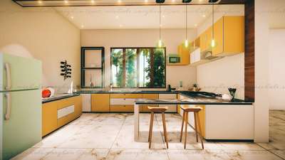 Kitchen, Lighting, Storage, Furniture Designs by Architect Michale varghese, Kottayam | Kolo