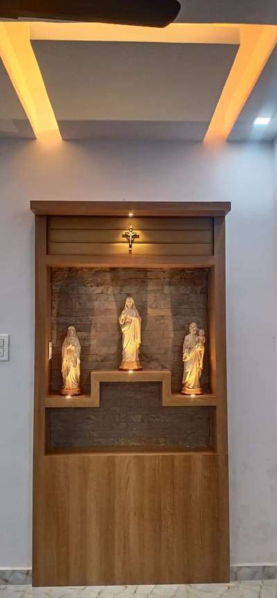 Prayer Room, Storage, Lighting, Ceiling Designs by Carpenter AA ഹിന്ദി  Carpenters, Ernakulam | Kolo