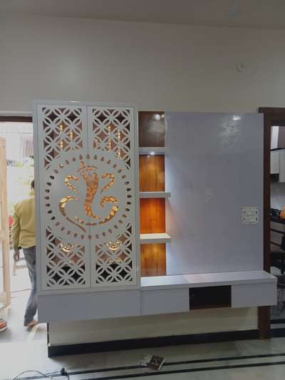 Prayer Room, Storage Designs by Contractor Aklesh Kumar, Faridabad | Kolo