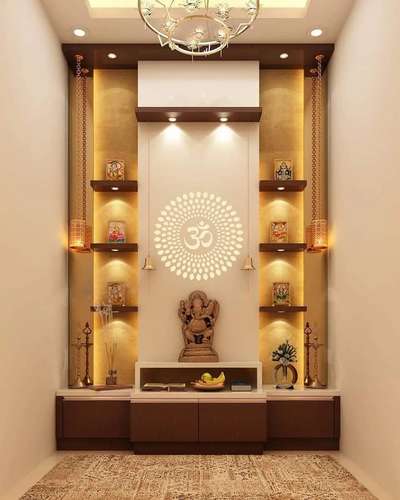 Storage, Prayer Room, Lighting, Home Decor Designs by Contractor Pukhrajpuri Goswami, Jodhpur | Kolo