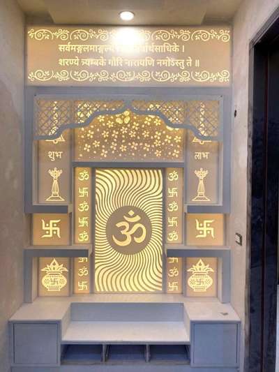 Prayer Room, Lighting, Storage Designs by Architect Purushottam Saini, Jaipur | Kolo