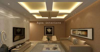 Ceiling, Lighting, Living, Furniture, Table Designs by Interior Designer Aqsa Interiors, Ghaziabad | Kolo