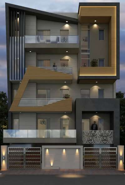 Exterior, Lighting Designs by Interior Designer Yogesh Chauhan, Faridabad | Kolo